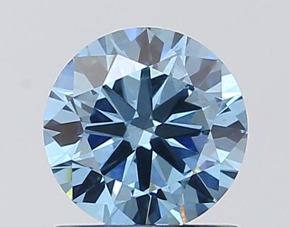 Actual 1 carat Vivid Blue Round lab-grown diamond