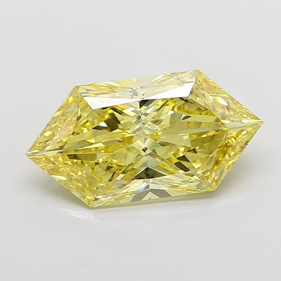 6.07 ct Hexagonal lab grown diamond Yellow SI1