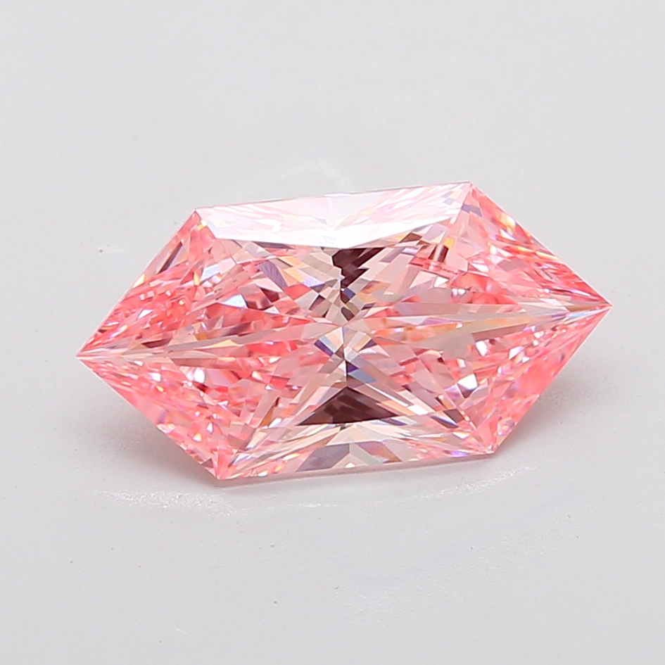 5.17 ct Hexagonal lab grown diamond Pink VS1